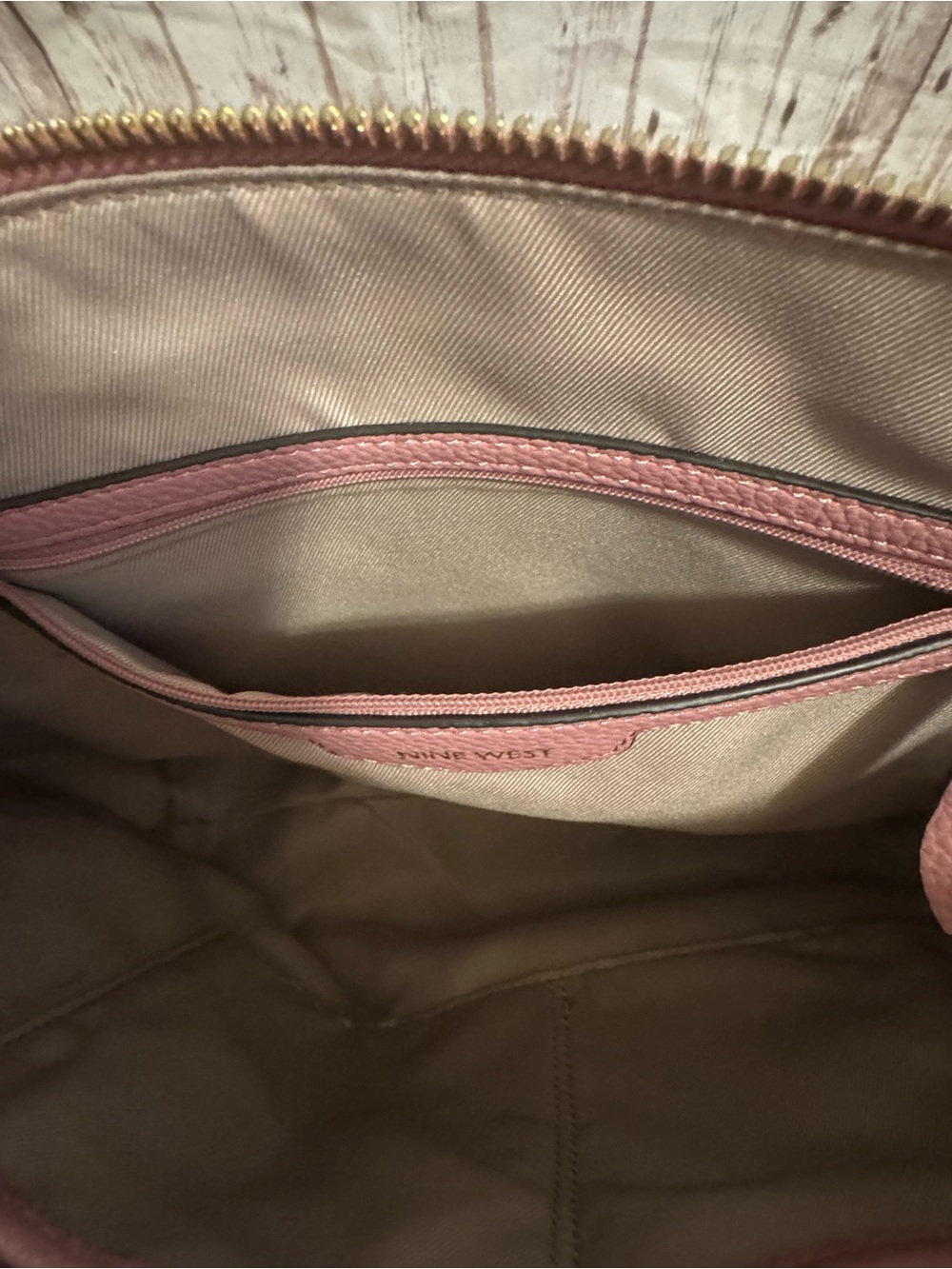 Nine West Pebbled Satchel Crossbody Purse Tote Bag - Picture 7 of 11